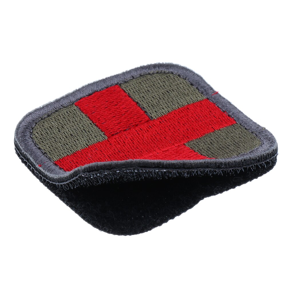 2X2 Inches Medic Rode Kruis Patch Klittenband Backing-Meerdere Kleuren