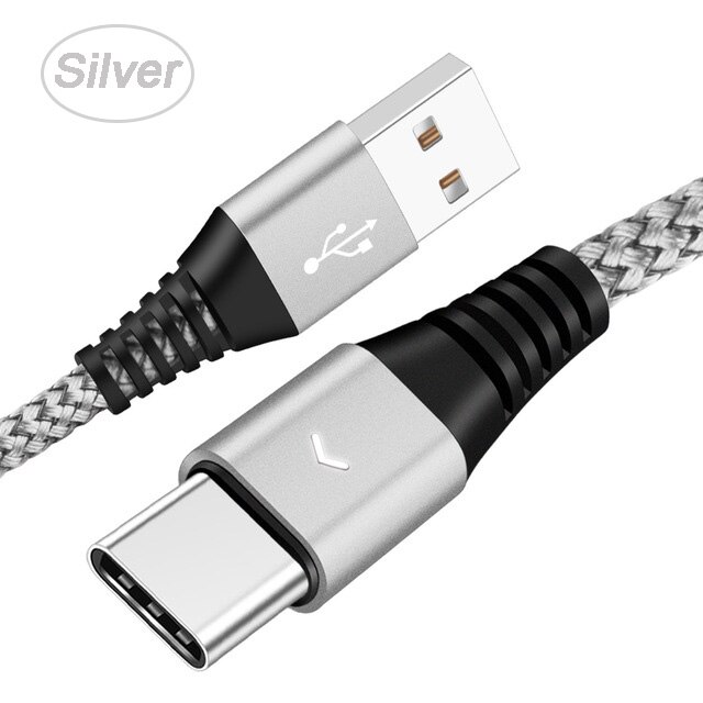 Luz LED Tipo de USB Tipo C para Sony Xperia XZ3 XZ2 XZ1 Plus Ultra iluminación compacto USB-C Tipo C Línea alámbrica: silver / 30cm