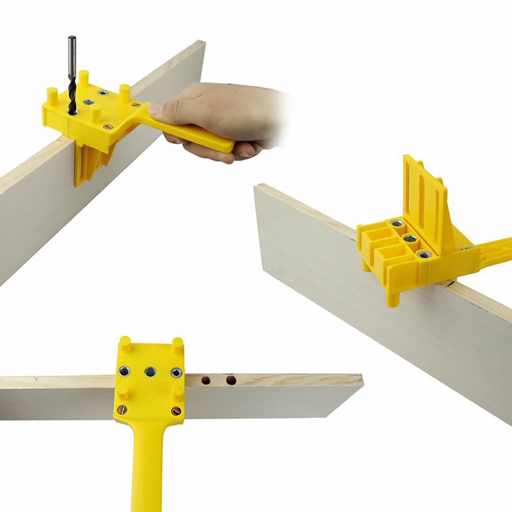 Guida per trapano per tasselli per legno strumenti di posizionamento con 3 pezzi perni di centraggio in metallo 6 8 punte da trapano da 10mm kit di foratura per legno