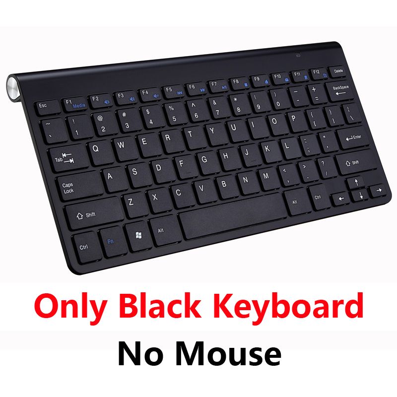Portable Mini Wireless Keyboard 2.4GHz Multimedia Computer Mouse Keyboard Set Combo For Laptop Desktop Mac PC Notebook Smart TV: Only Black Keyboard