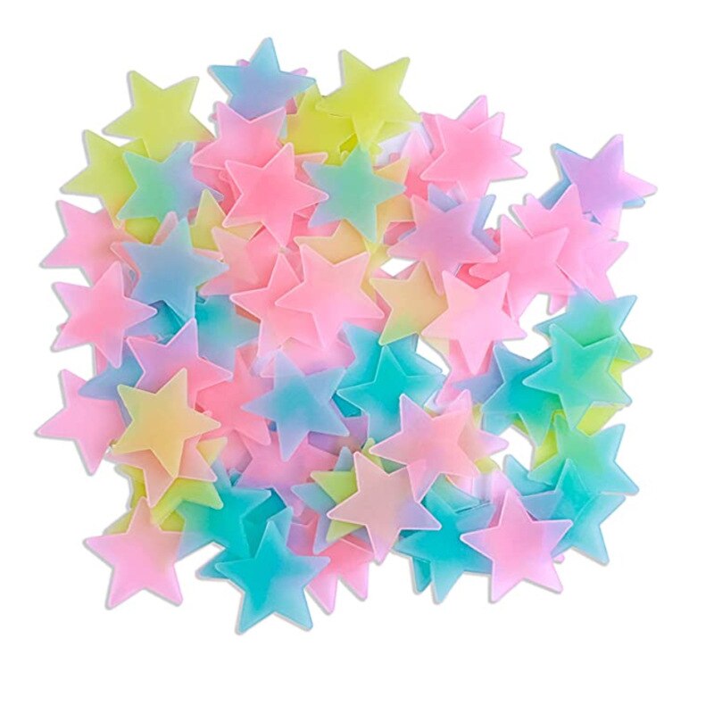 Autocollants muraux étoiles 3D phosphorescents, 100 pièces, lueur dans la nuit, autocollants muraux lumineux pour chambre d'enfants, bébé, chambre à coucher, plafond, décoration de la maison