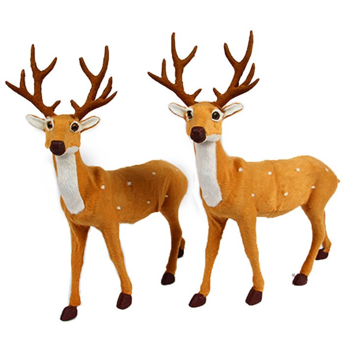 Julepynt, jul sika hjorte brugt til at trække en kane , 30/43/50cm simulering hjorte legetøjsdekoration jul