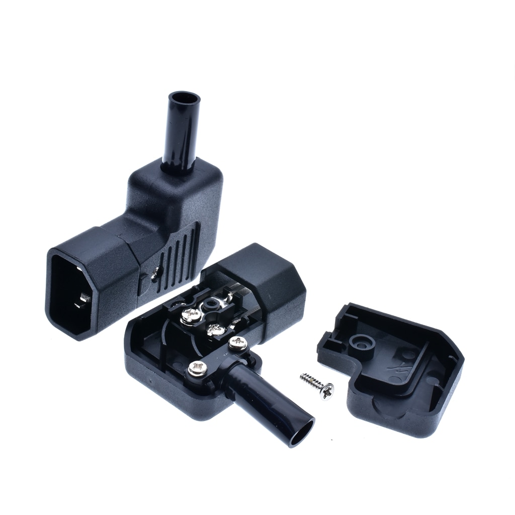 250v 10a IEC320 C13 C14 PDU UPS wired power outlet assemble install connector Elbow 90 electric Panel Receptacle AC socket Plug