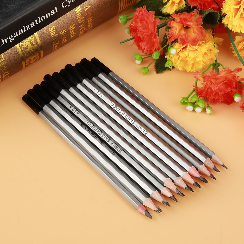 24 pièces Croquis Art Graphite Dessin Crayon de Couleur Non toxique Peinture Crayon 9H-14B