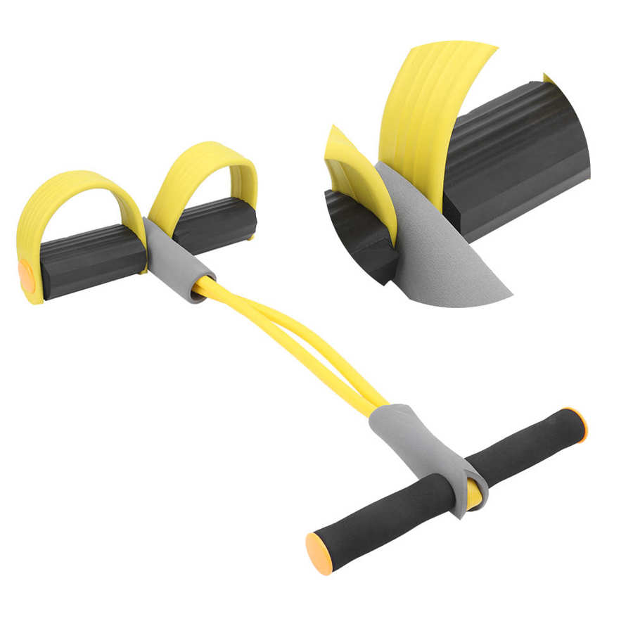 Elastic Leg Pull Rope 2 Tube Foot Pedal Pull Rope Elastic Leg Puller Sit‑Up Abdominal Fitness Training Equipment