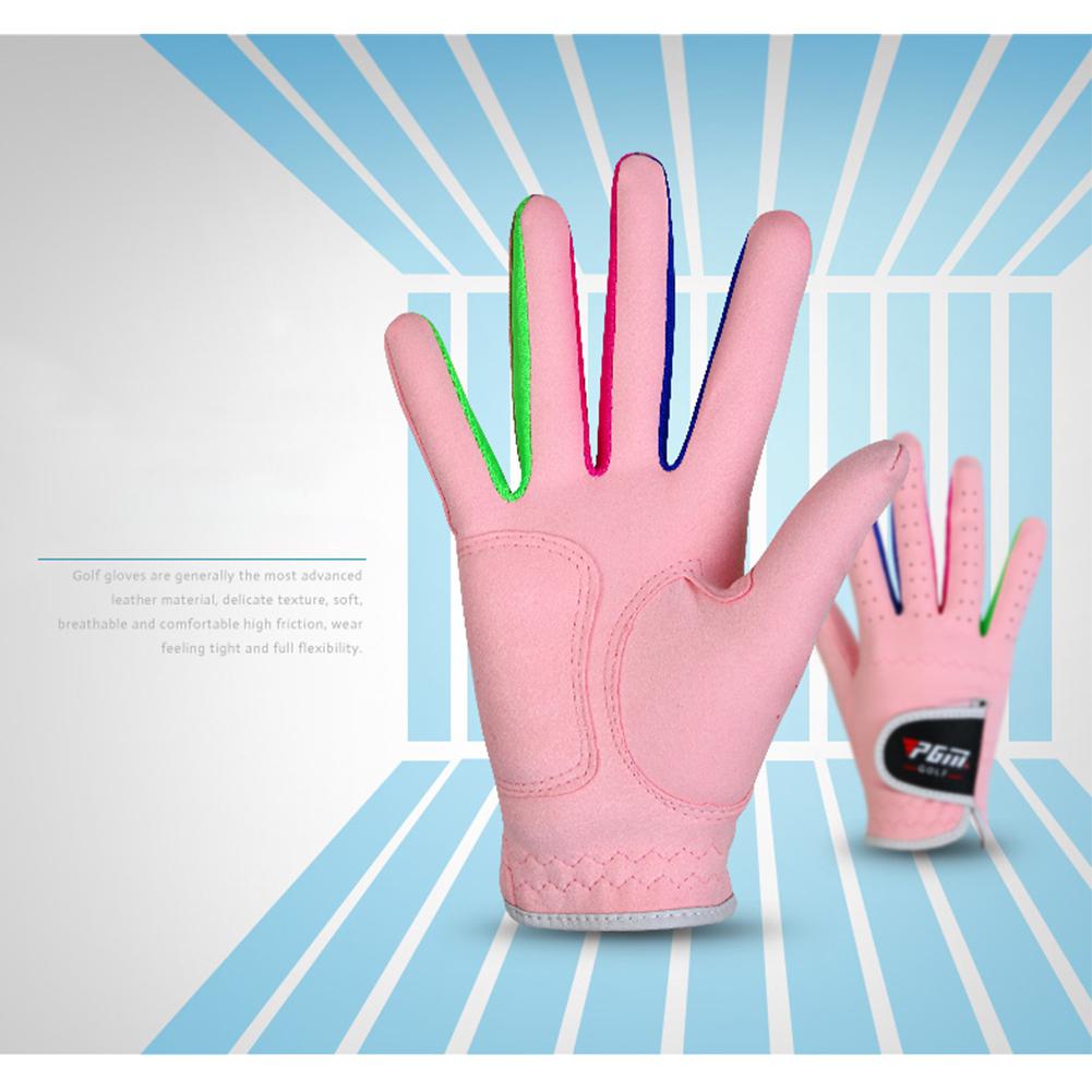 Mounchain-guantes de Golf Unisex para niños, protectores transpirables para manos izquierda o derecha, antideslizantes, 1 par: Pink  / 17 