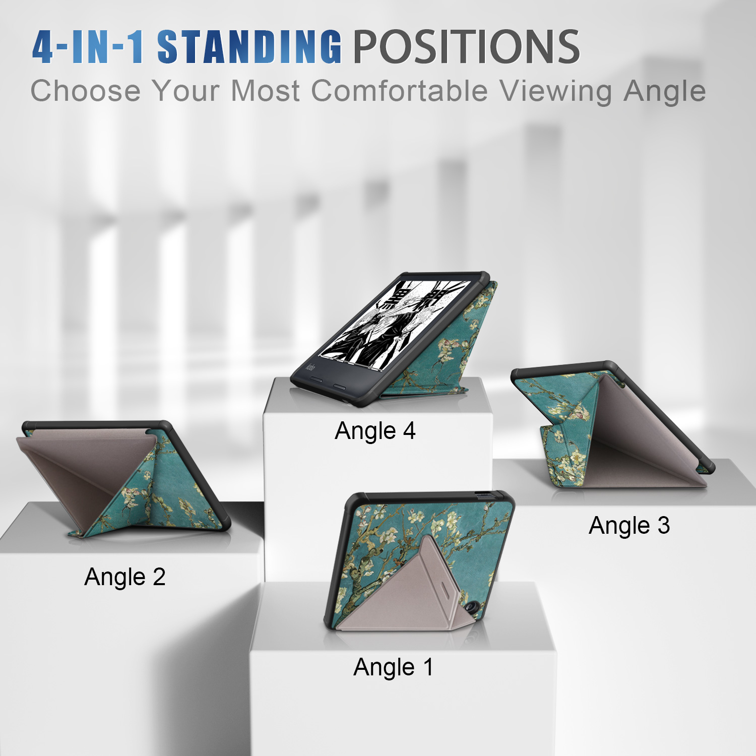 For Kobo Libra Colour 7 inch N428 Origami PU Leather Case Magnetic Wake Sleep Soft Stand Cover Ebook Sleepcover Color Funda