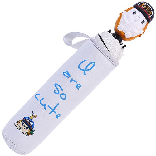 Creatieve Leuke Cartoon Paraplu Flamingo Dier Zon Regen Houtsnijwerk Handvat Paraplu Meisje Volwassen Zon Meisje Paraplu 3 Vouwen U5U: Hedgehog