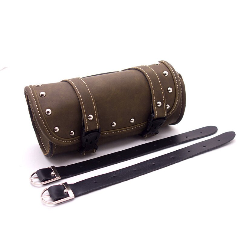 Retro Motorcycle Handlebar Bar Saddlebag Front Rear Polyurethane Leather Tool Bag For Harley