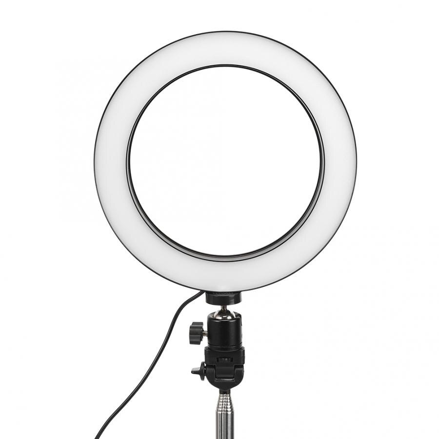 20cm Aluminium Alloy LED Ring Light 3200K-5500K Dimmable USB Port Photography Lamp with Tripod Selfie Stick Ring Light