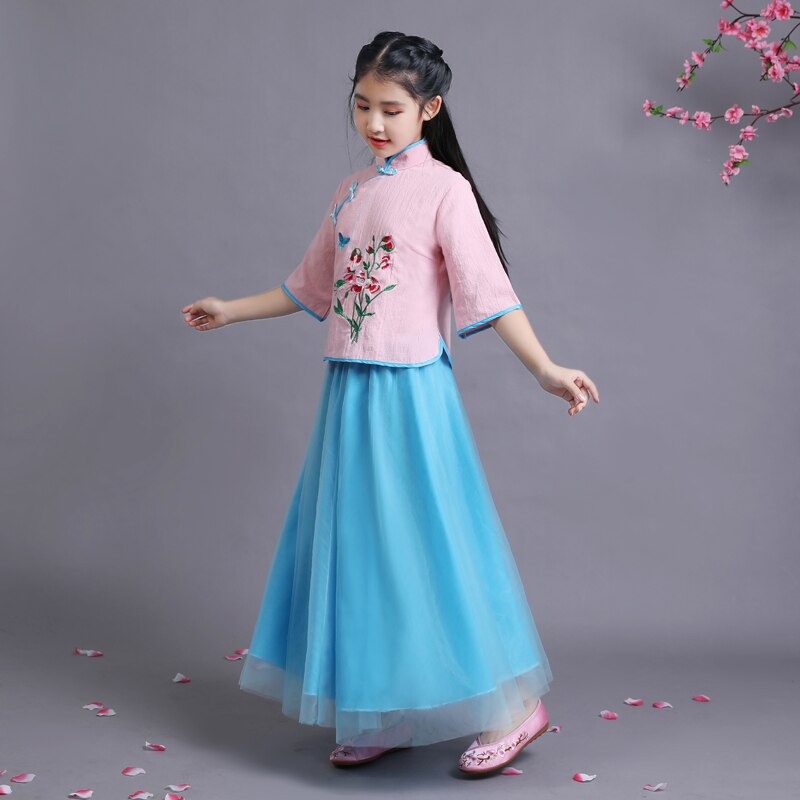 Mode Hanfu Jurk Chinese Dans Kostuums Meisjes Guzheng Dans Kostuums Tang-dynastie Vintage Fee Prinses Jurk voor Coaplsy: light pink / L