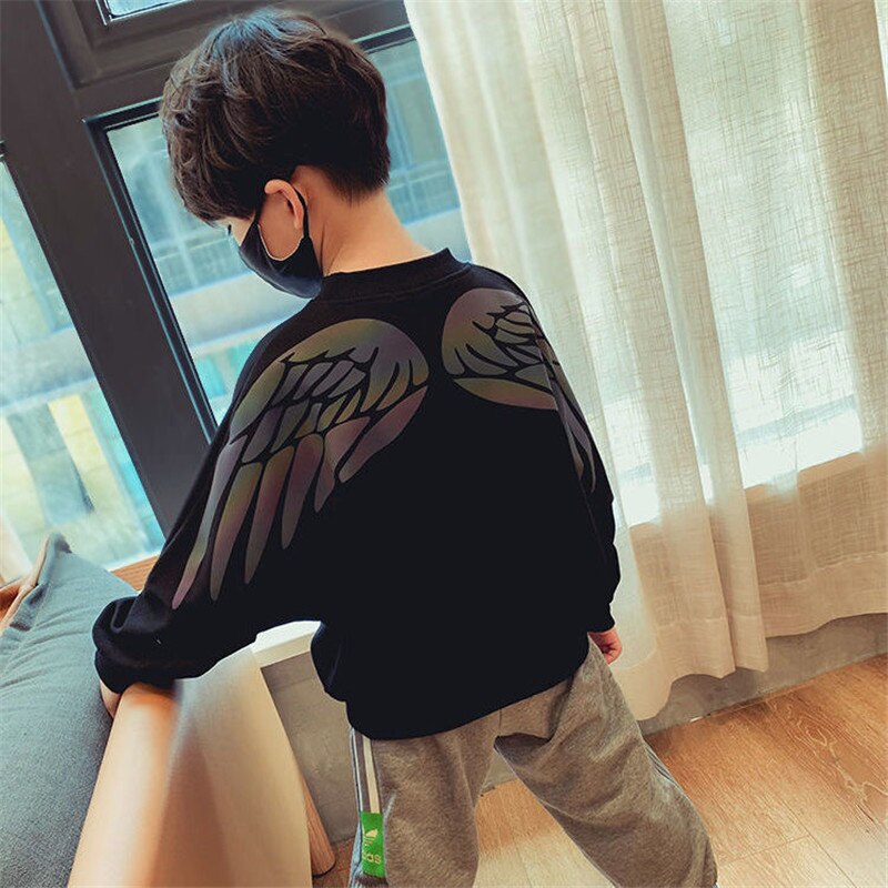 Nouveauté filles vêtements réfléchissants ailes colorées T-shirt filles lâches garçons hauts sweat-shirt d'été Hip hop enfants t-shirts Streetwear: 6