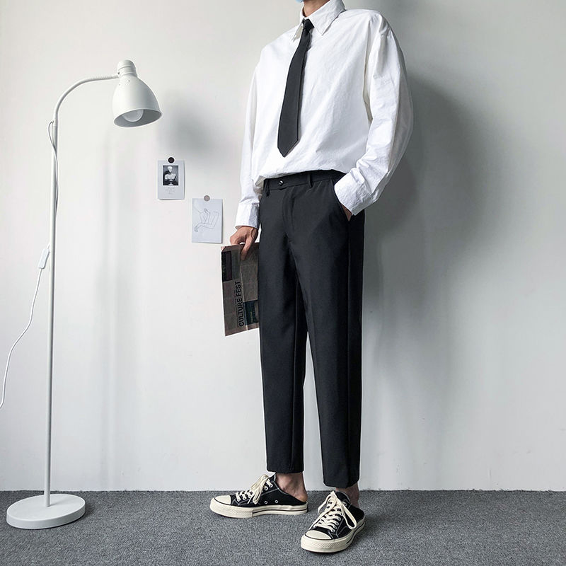 ranrann Heren Broek Kunstleer Slim Fit Rechte Broek Motorfiets