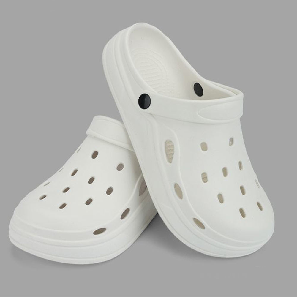 Sandalias de de verano, zapatillas impermeables, zapatos para hombre, toboganes para exteriores, calzado para jardín de suela blanda, zuecos, sandalias de playa EVA, Zapatillas de casa: Blanco / 44-45
