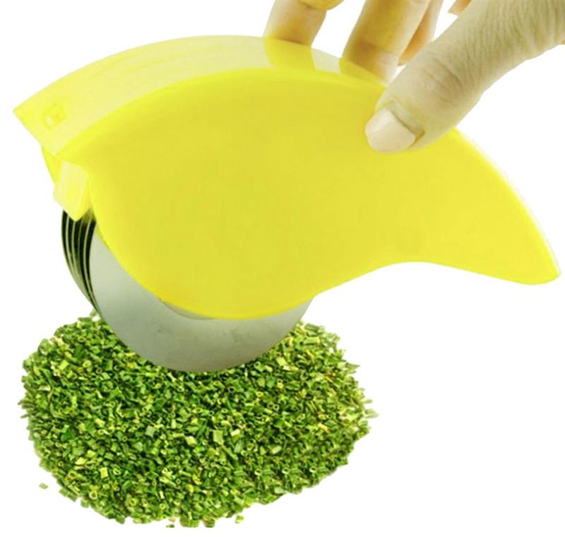 Kitchen Tools Vegetable Cutter Multifunctional Stainless Steel Herb Cutter Kitchen Shredder Kitchen Gadget: Yellow