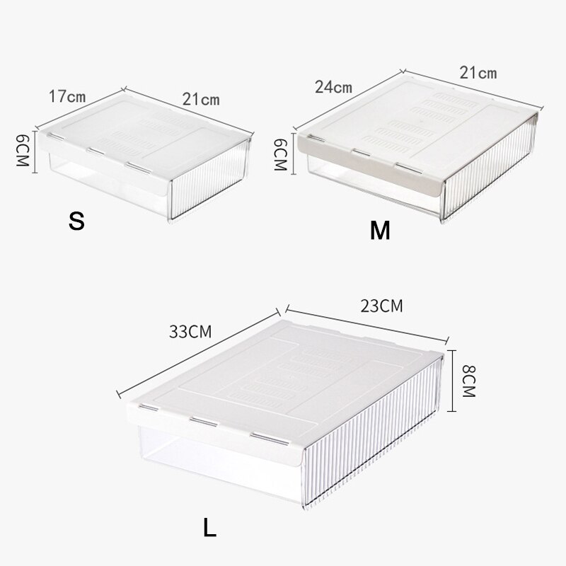 Self-Adhesive Under Desk Drawer Organizer Hidden Space Saving Office Supplies Storage Box Slide Out Pencil Tray Closet Organizer