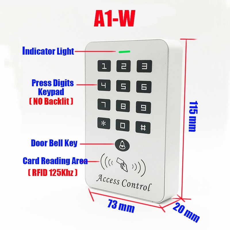 Full Rfid 125khz Door Access Control System Card Access Controller Electric Magnetic Lock &amp; Power Supply