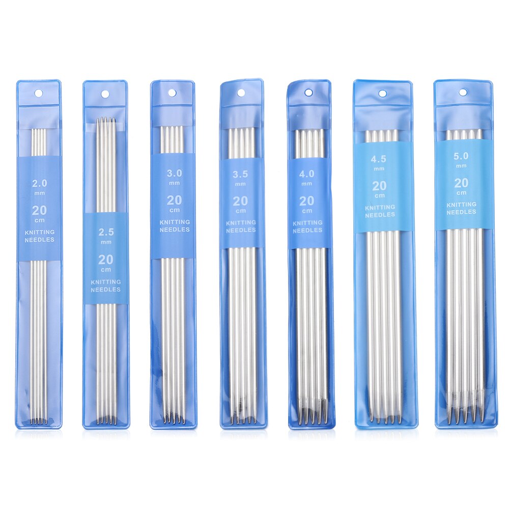5Pcs Rvs Rechte Breinaalden Haaknaalden Breinaalden Set Diy Trui Weave Breien Tools Size 2-5Mm