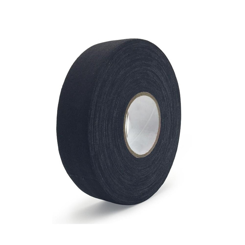 1Pc 2.5cm x 25m di Stoffa Nastro hockey hockey Su Nastro del Bastone hockey Su Ghiaccio Equipaggiamento Protettivo spunto non-antiscivolo Nastro: nero