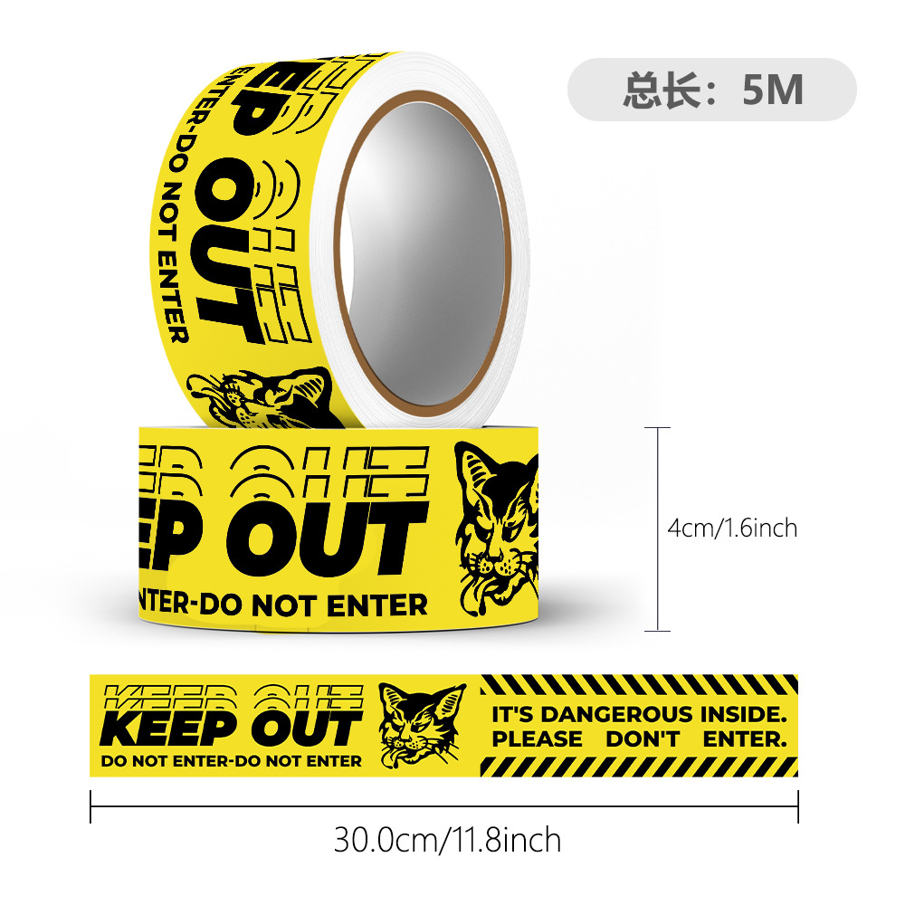 Kreative jubeln hoch Kreisförmige Aufkleber Band Englisch Lange Streifen Klebeband Aufkleber Wasserdichte Dichtungsbänder Geschenkbox Dekorativ 4 cm * 5 Mt: Gelb