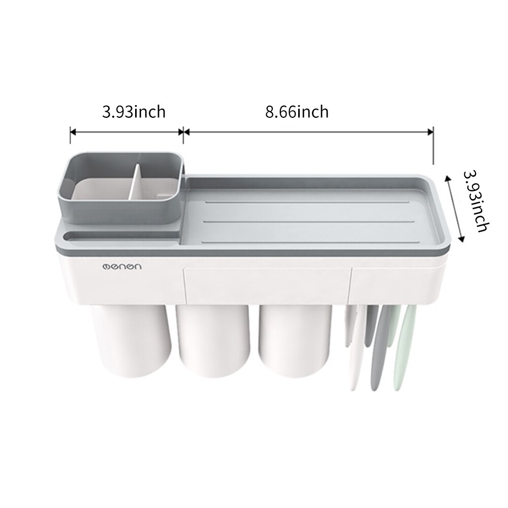 Mengn Toothbrush Rack Wall Mounted Toothbrush Holder Cup Organizer Toothpaste Dispenser Washroom Bathroom Storage Rack Shelf: Type 2