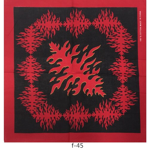 Los hombres chico mujeres Hip Hop Pañuelo cuadrado pañuelo de llamas de fuego imprimir pañuelos de bandana diadema cuello muñeca de banda Headtie Pañuelo cuadrado: f-45