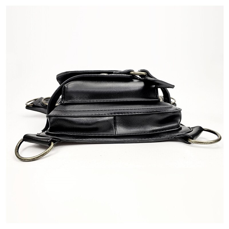 YoReAi Women Waist Bag Retro Gothic Fanny Packs Motorcycle Hip Leg Pack Steam Punk Holster Men PU Leather Crossbody Bags