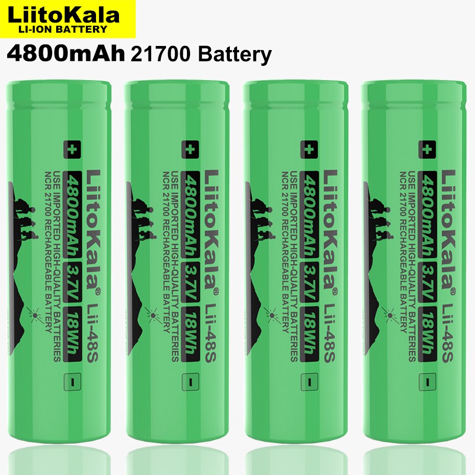 Liitokala Lii-48S 3.7V 21700 4800Mah Li-Ion Oplaadbare Batterij 9.6A Power 2C Tarief Ontlading Ternair Lithium batterijen
