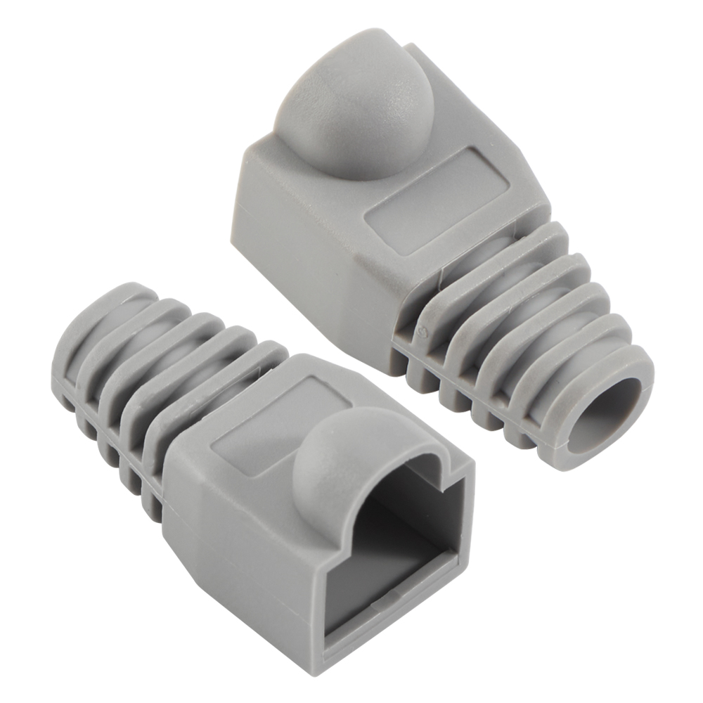 Blandet farve cat 5e cat 6 rj45 ethernet netværkskabel trækaflastningskapper kabelstik stikdæksel: Grå / 1.8m