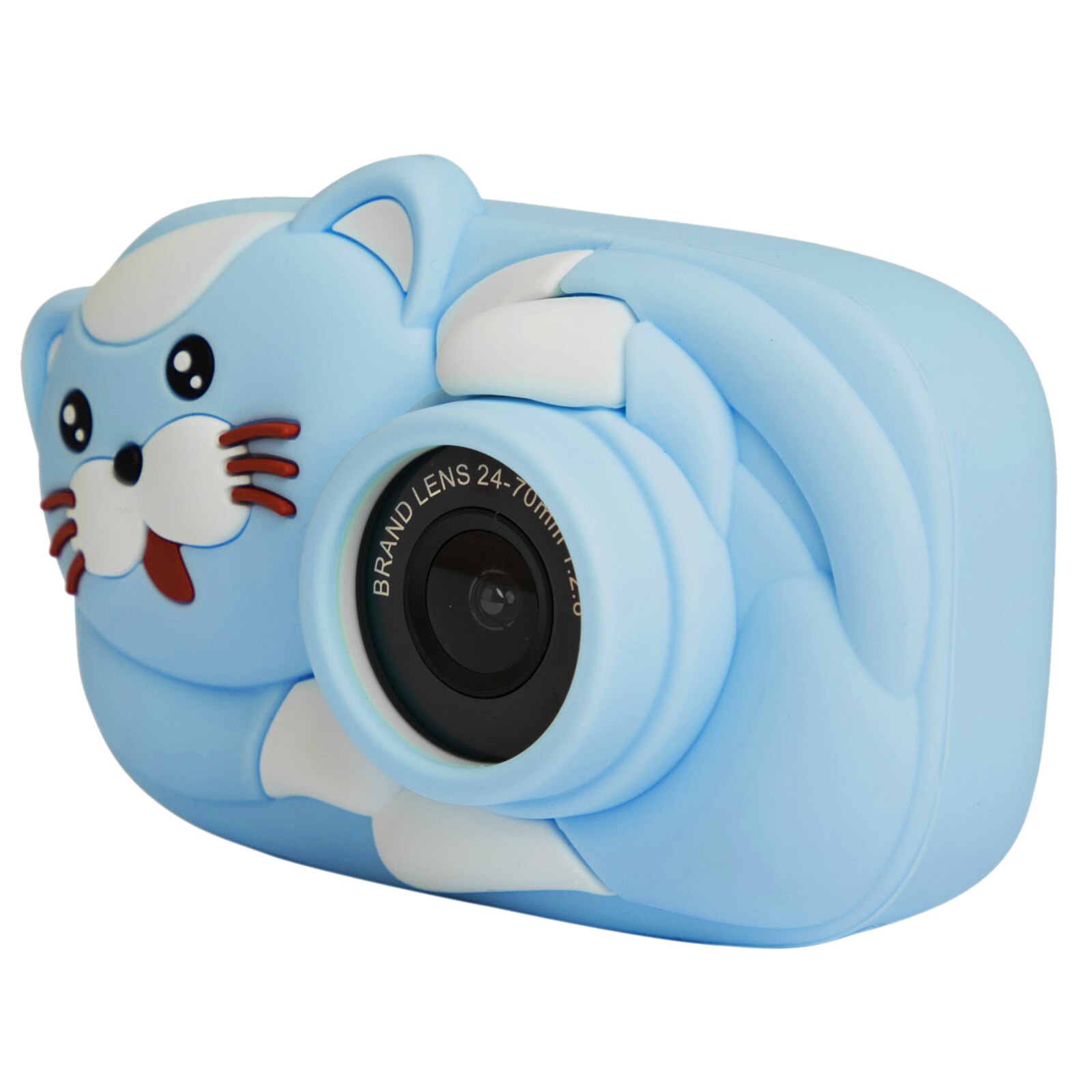 Christmas Children 2600W HD Digital Camera Cute Cartoon Bear Shape 2.4 Inches IPS Screen Mini Camera Toy For Kids: Blue