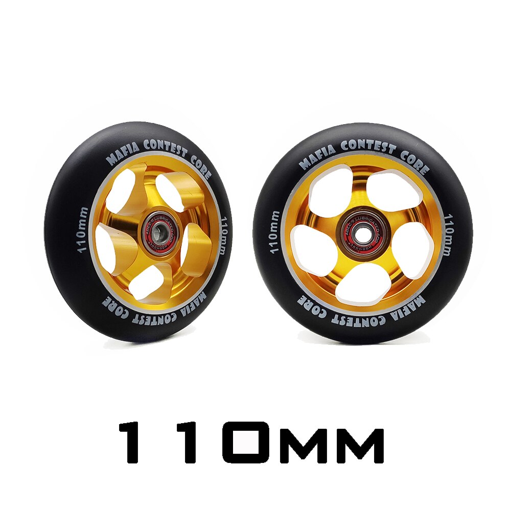 Brand Iron 110mm scooter wheels 88A hardness skating wheel 100mm 110mm Alloy scooter wheels Iron Aggressive tire ABEC-9 bearing: 110mm model14