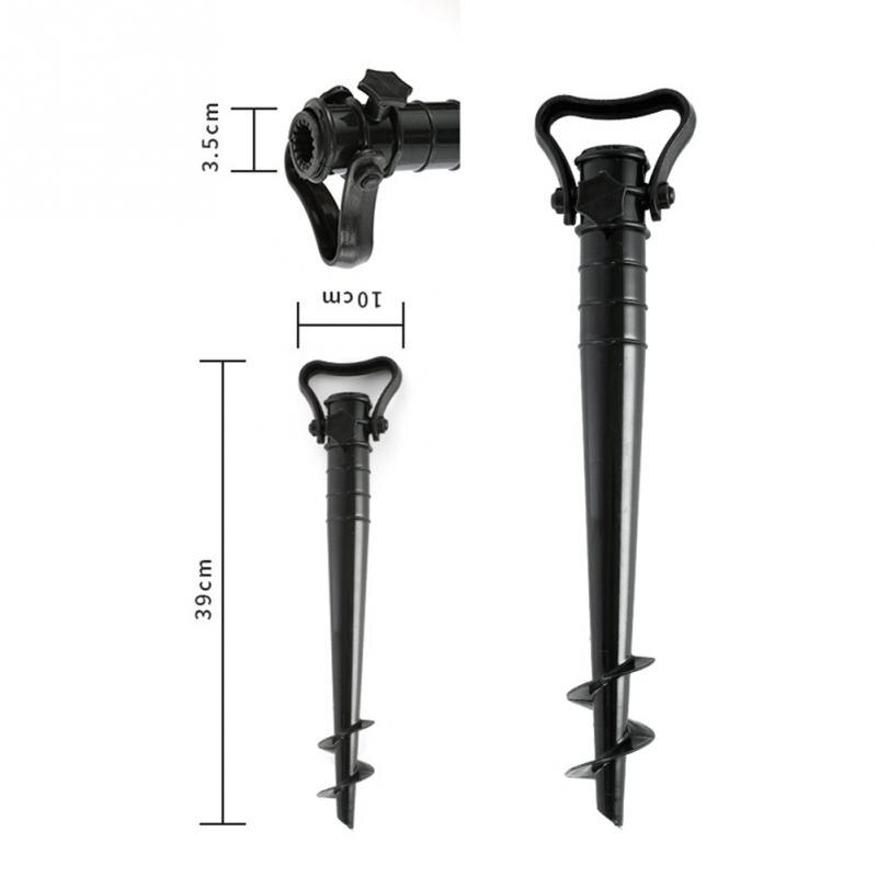 Manual Beach Umbrella Spike Parasol Fishing Stand Rain Gear Portable Windproof Garden Patio Outdoor With Handle Ground