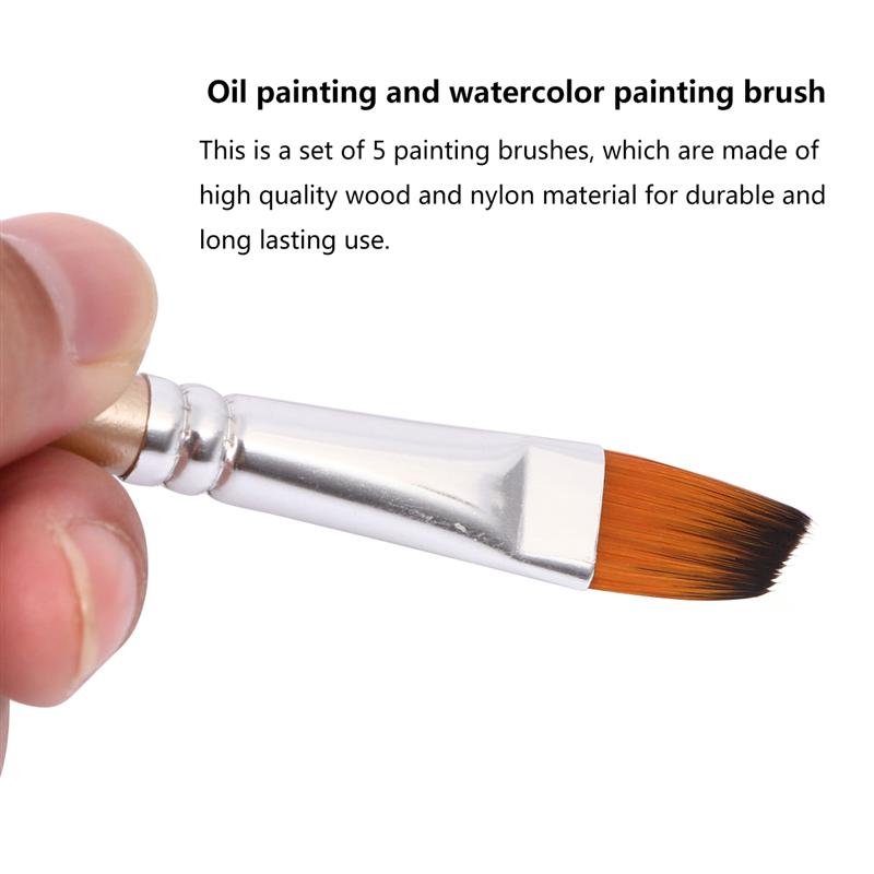 1 Set of 5Pcs Multi-function Nylon Paintbrush Paint Brush Painting Tool for Watercolor Painting Oil Painting