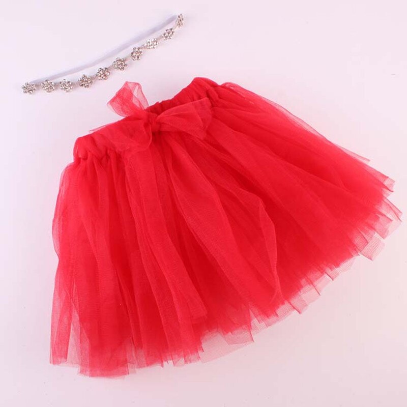 Saia tutu de princesa infantil, saia tule com strass para recém-nascidos fotografia: Vermelho