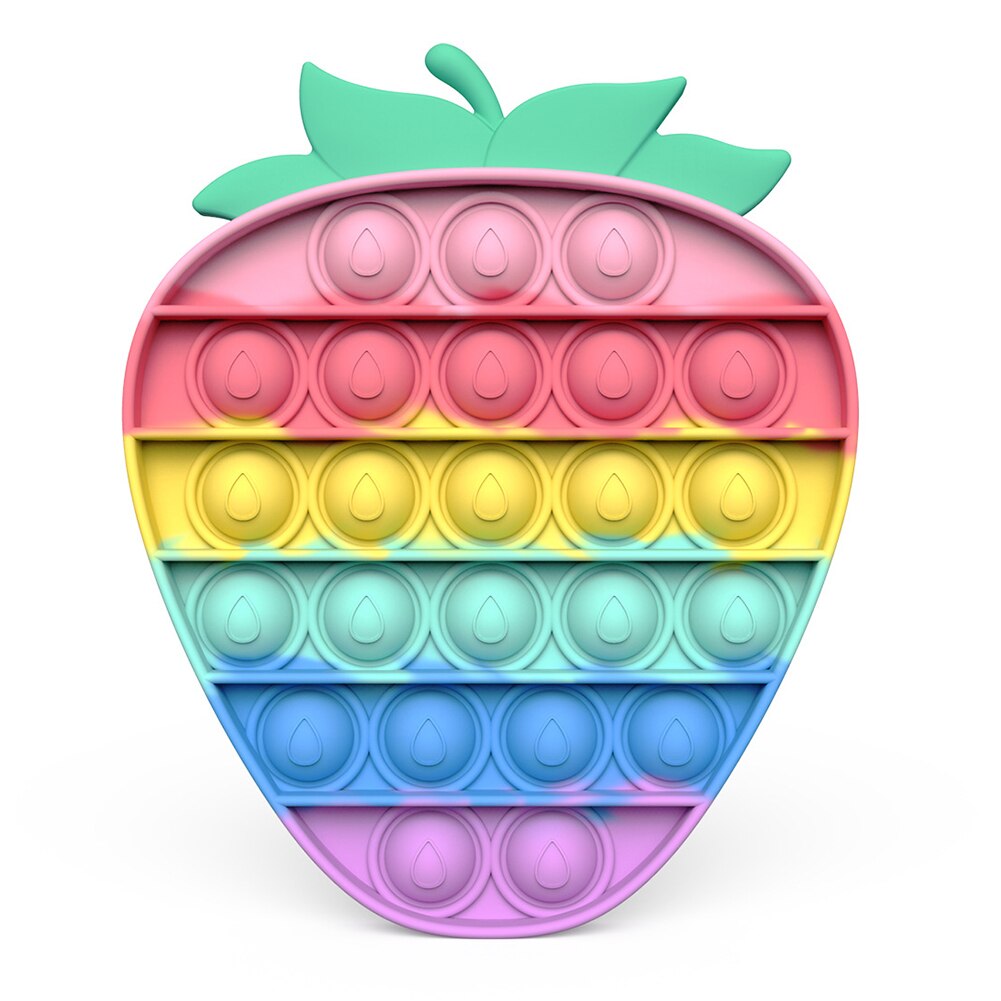 Cartoon Fruit Push Bellen Zintuiglijke Speelgoed Zachte Autisme Anti-Stress Speelgoed Vroege Onderwijs Puzzel Wasbare Stress Squeeze Speelgoed: C