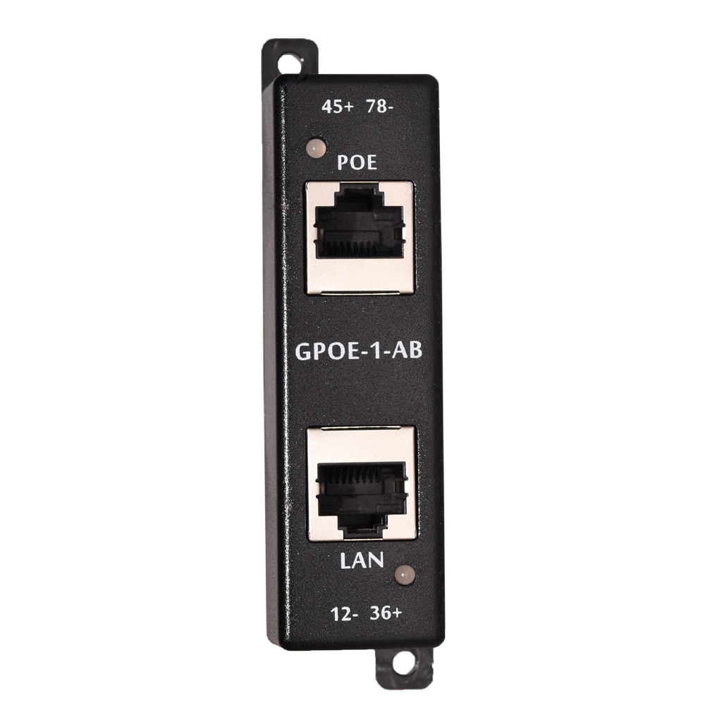 1 portin gigabitin virta ethernet poe -suuttimen kautta 802.3bt laitteen virtalähde ei sisälly: gpoe -1- ab