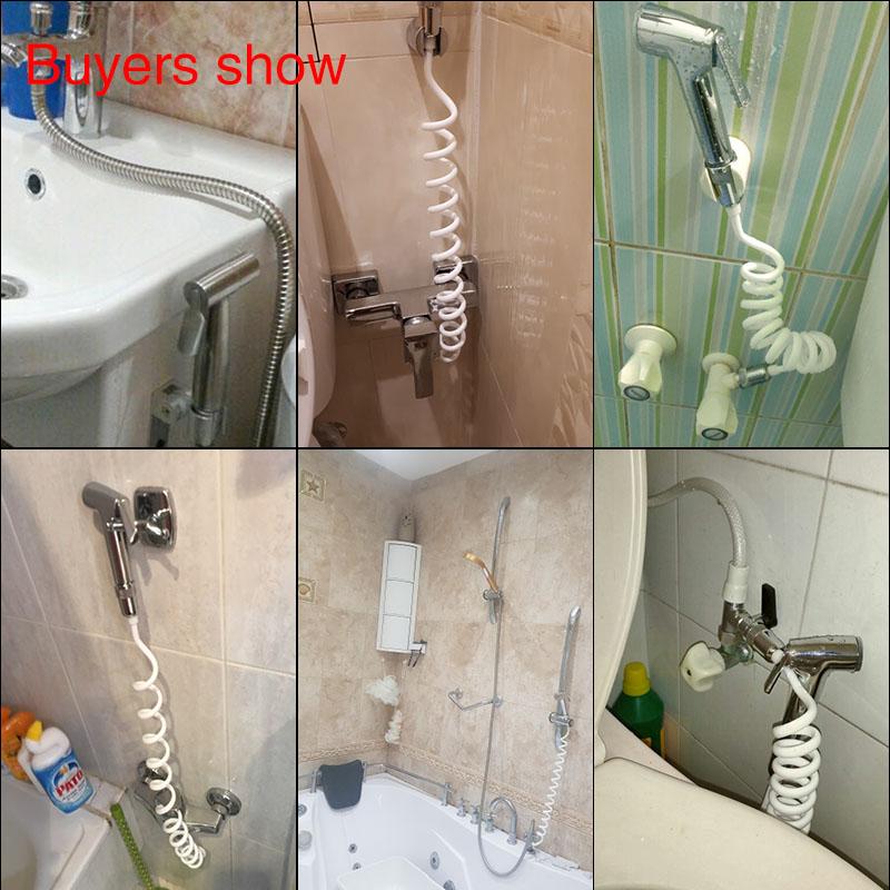 Handheld Toilet bidet sprayer kit Bathroom Self Cleaning ToiletBidet Shower Head Pressurized flushing nozzle Showers Spring Hose