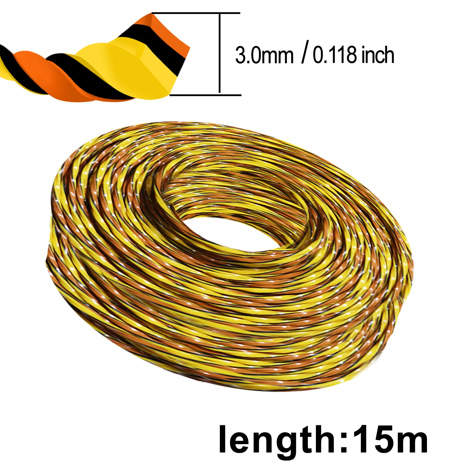 1.6/2.0/2.4/2.7/3.0mm*15m/1lb trefarget firkantet vridbar gresstrimmertråd nylon gresskuttertau gressklipperbladhode tilbehør
