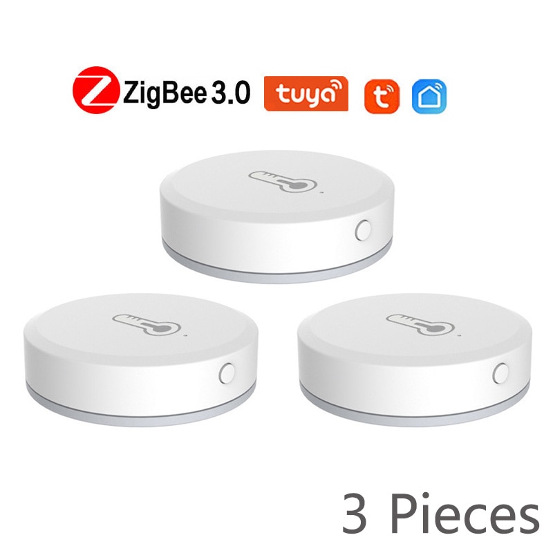 Tuya/Smart Leven App Zigbee Smart Temperatuur En Vochtigheid Sensor Werken Met Zigbee Hub Via Alexa Google Thuis Smart thuis: 3 Pieces