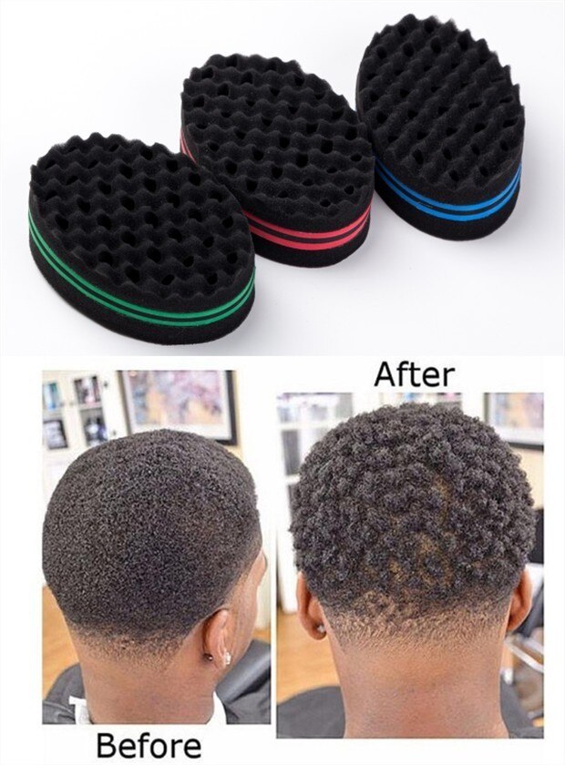 Ellipse Double face en forme de vague éponge brosses magique éponge cheveux bigoudi cheveux Curl vague cheveux éponge brosse cheveux outils de coiffure