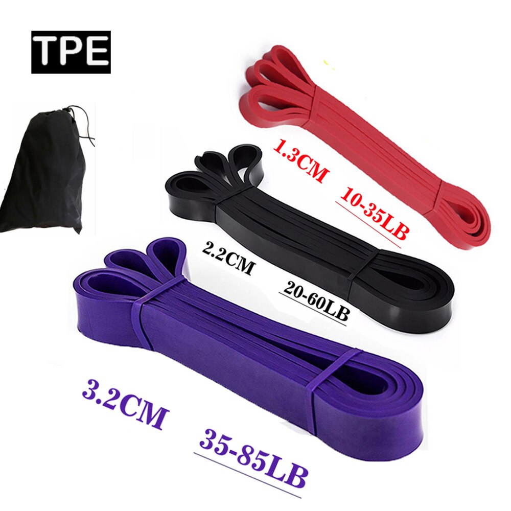 208cm modstandsbånd gummi pull up styrke muskler loop band fitness power expander 41 ": Tpe sæt 3
