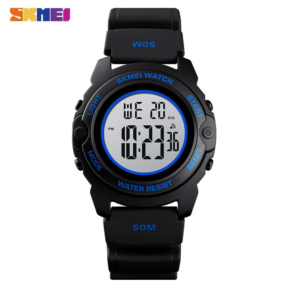 SKMEI Digitale Jungen freundlicher Uhren Zeit Chrono freundlicher Uhr Wasserdicht Camo Sport Stunde Uhr Junge Teenager Armbanduhren: Blackblue