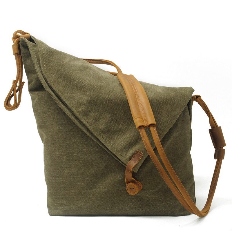 Sumdream 6631 Vrouwelijke Canvas Lederen Vintage Schoudertas Crossbody Tassen Kleine Emmer Handtassen Vrouwen Messenger Bags