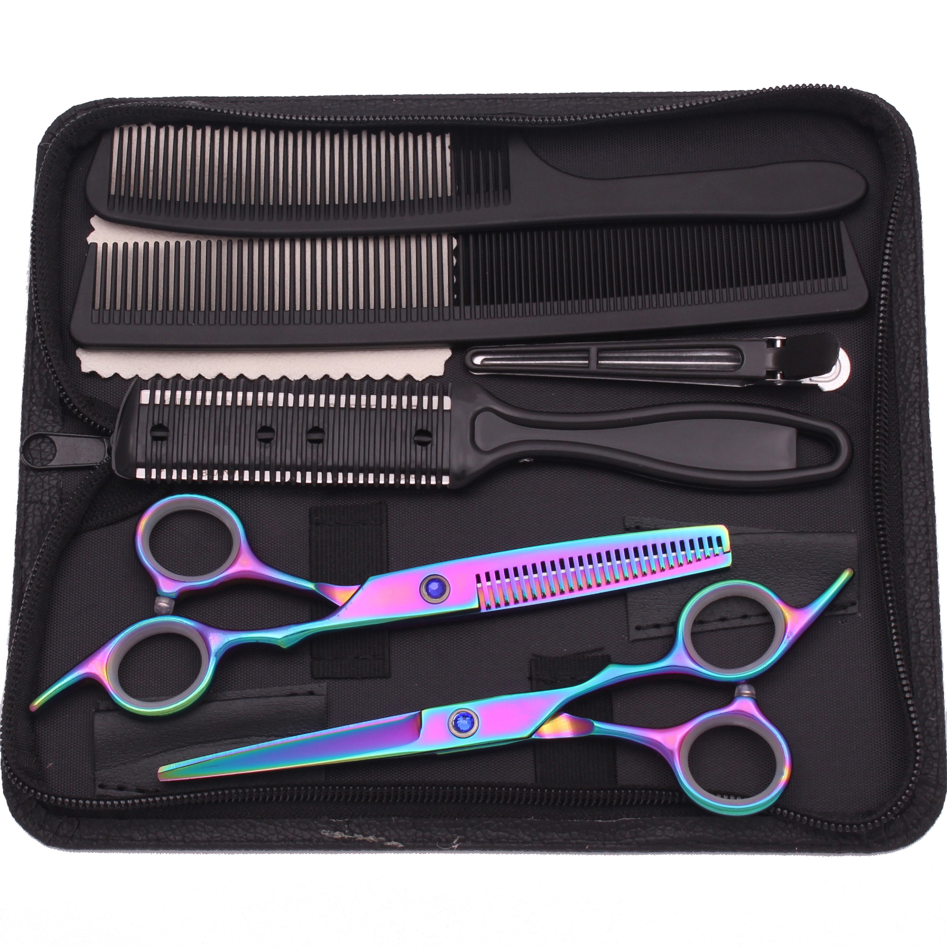 6.0 ''Professionele Haar Schaar Knippen Schaar Dunner Kappers Kapsel Scheermessen Kam Set Salon Kapper & Thuis