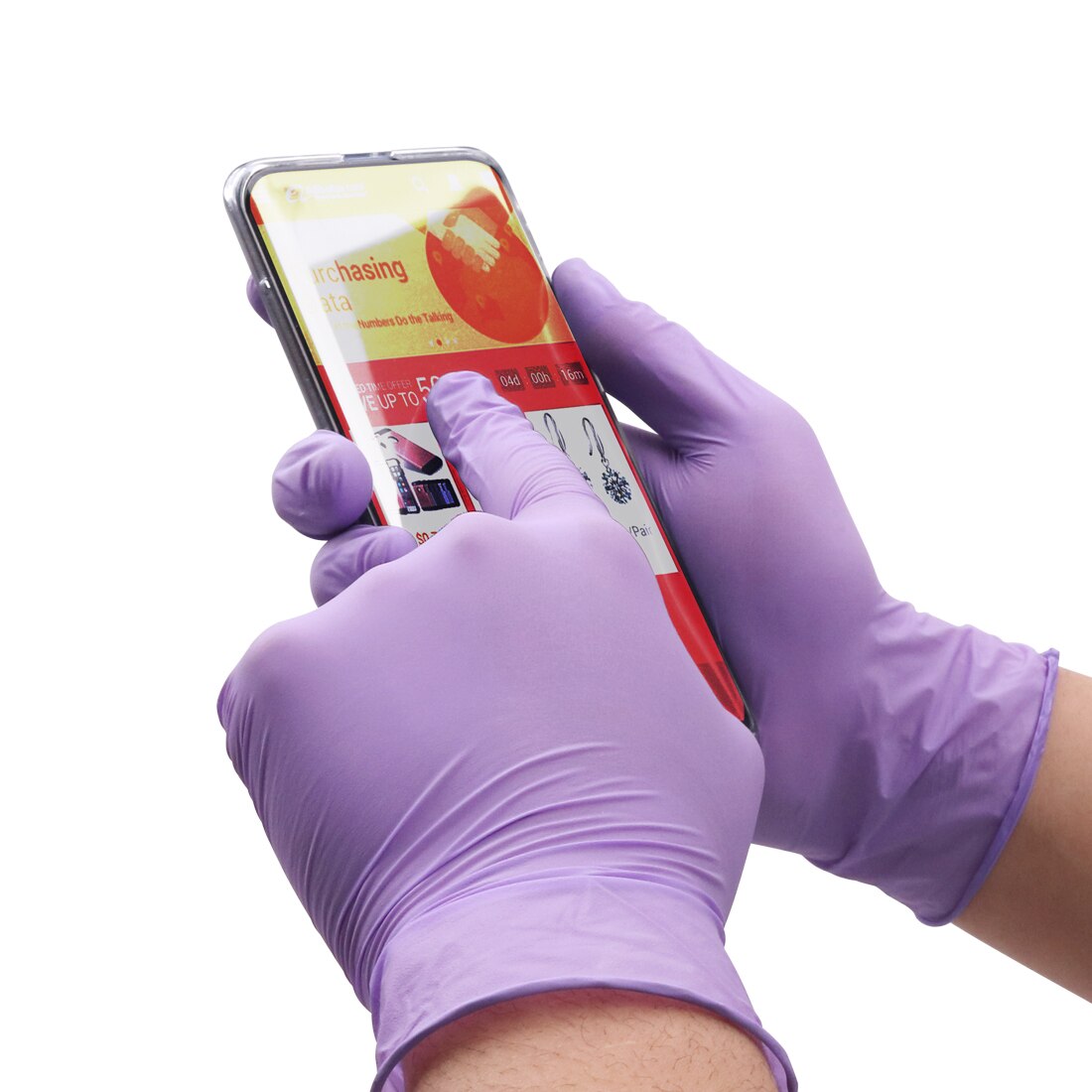 Disposable Gloves Nitrile Purple 100pcs Latex-free Powder-free Kitchen Gloves Cleaning Nitrile Gloves Waterproof Work Gloves