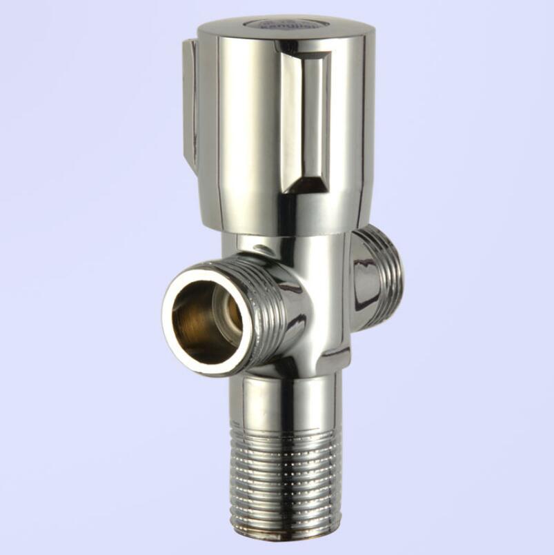 G1/2*1/2 Double Outlet Brass Cold Water Angle Valve Kitchen Bathroom Accessories Water Heater Angle Valves