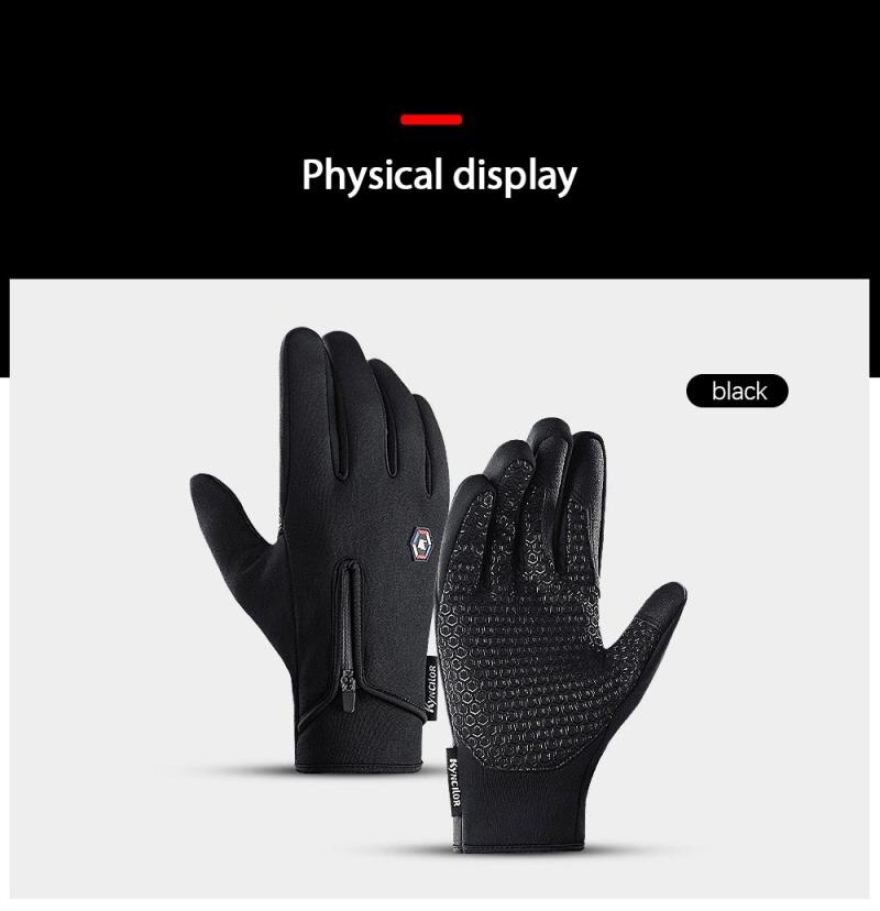 Kyncilor gants de cyclisme écran tactile vtt gants de vélo en plein air coupe-vent doigt complet gants d'hiver mitaines pour hommes femmes