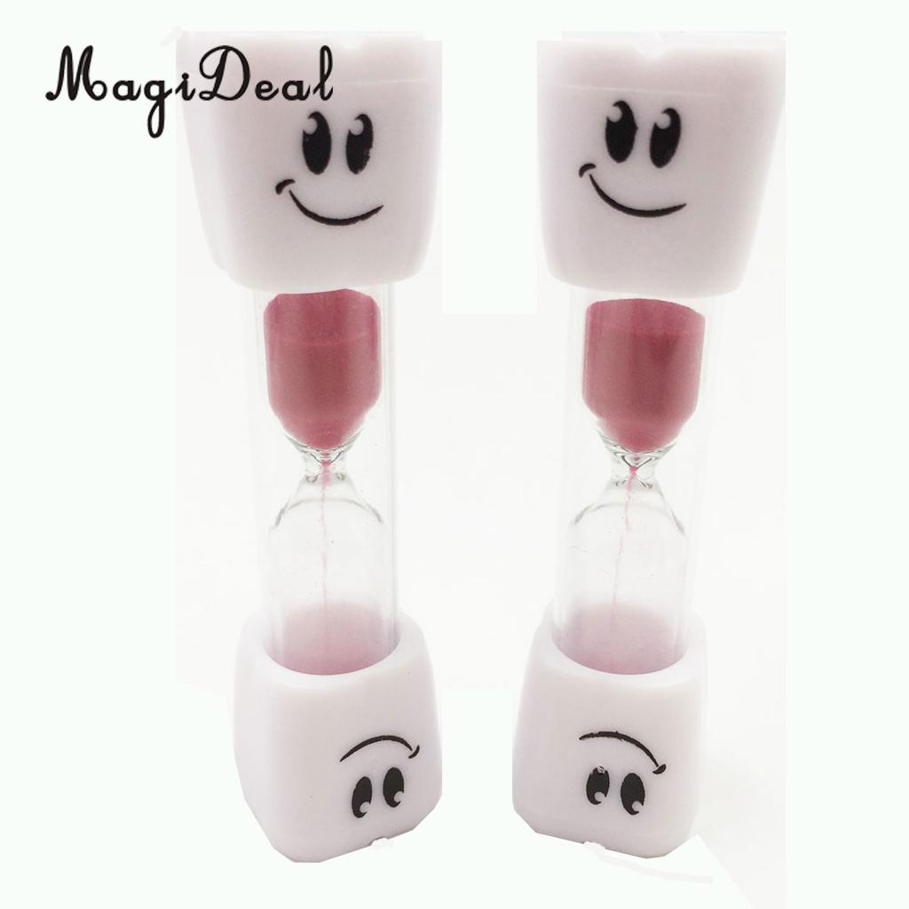 MagiDeal Crystal Glass Sandglass Hourglass Timer Counter Clock 3 Minutes for Kids Brushing Teeth Toothbrush: Red