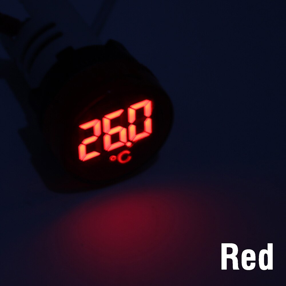 22Mm Mini Plastic Led Digitale Thermometer 20-119 Celsius 50-380V Ac Ronde Kleine Display Indicator pilot Light Temperatuur Meter: Red