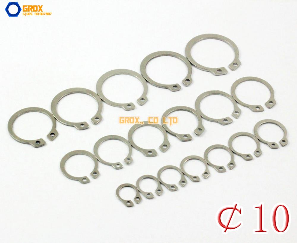 200 Pieces 10mm 304 Stainless Steel External Circlip Snap Retaining Ring